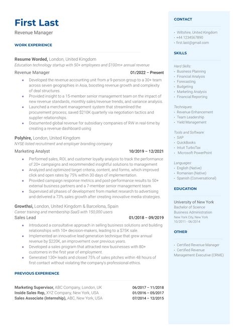 Fourth Year Student Resume Example For Rezi Ai Off