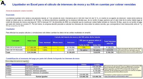 Liquidador En Excel Para El C Lculo De Intereses De Mora Y Su Iva En