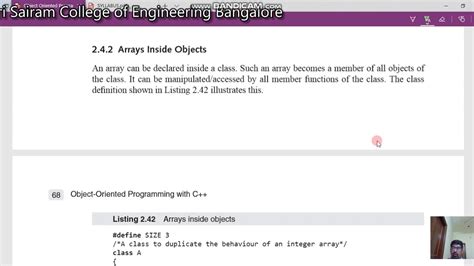 LectureVideo 18CS45 Module 2 Arrays And Objects Reji Thomas YouTube