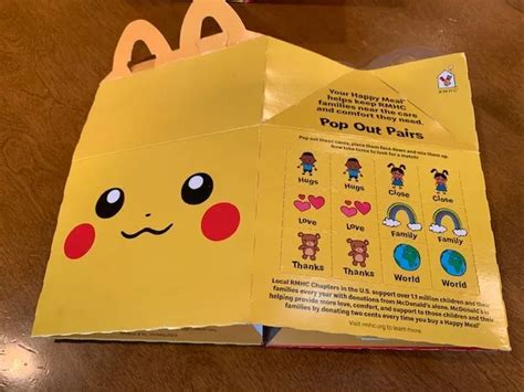 Pok Mon E Anniversaire Mcdonald S Pikachu Bo Tes De Repas