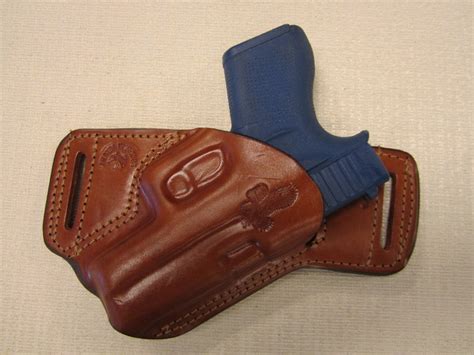 Glock 43 And 43x Formed Brown Leather Sob Owb Belt Holster Etsy