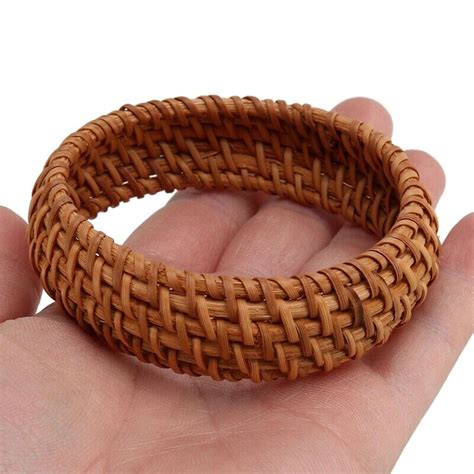 Ethnischen Hand Gewebte Rattan Armband Einfache GroßE Runde Rattan