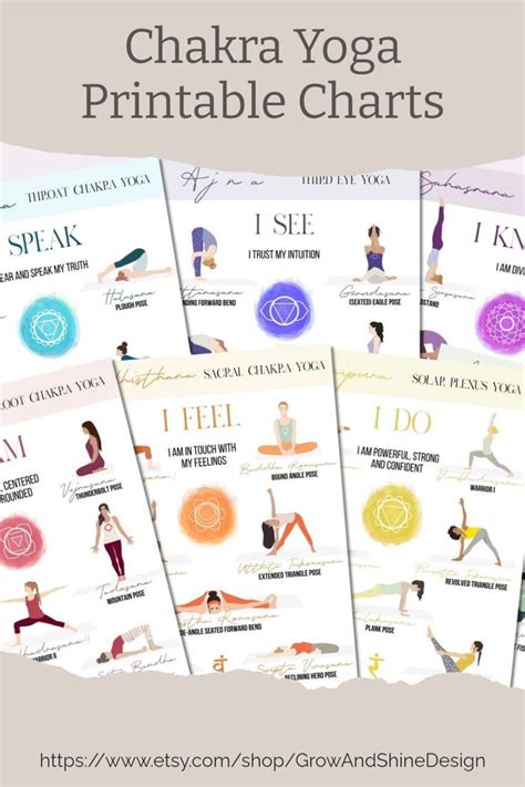 Chakra Print Chakra Yoga Printable Chart 7 Chakras Yoga Poses Chakra