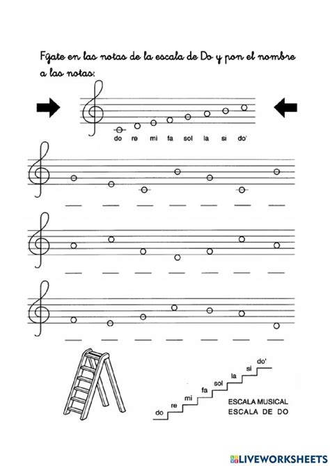 Escribe El Nombre De Estas Notas Worksheet Fichas De M Sica Notas