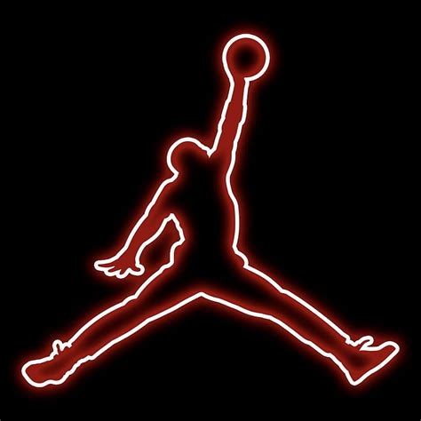 Red Neon Air Jordan Logo Icon Michael Jordan Neon HD Phone