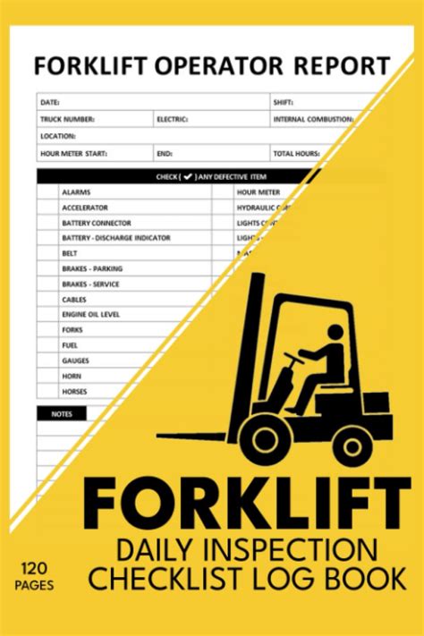 Forklift Daily Inspection Checklist Log Book Forklift Driver Logbook