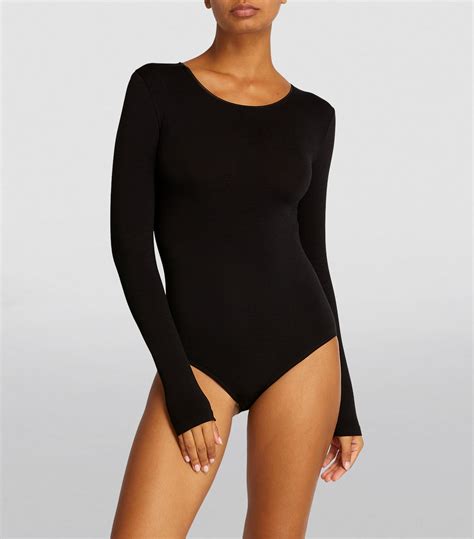 Womens Wolford Black Cotton Blend Berlin Bodysuit Harrods Uk