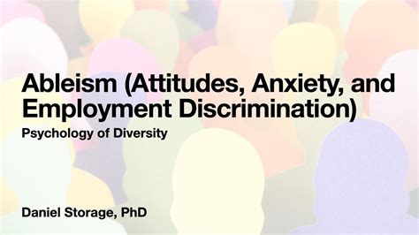 Ableism Attitudes Anxiety And Employment Discrimination Youtube