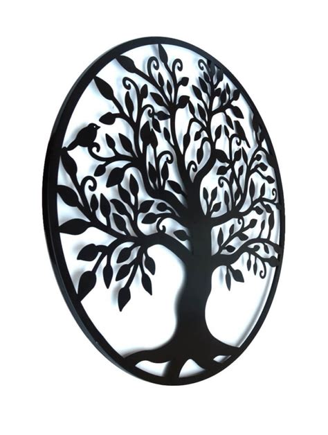 Black Tree Of Life Wall Art Hanging Metal Iron Sculpture Garden 99cm Auz Sales Online