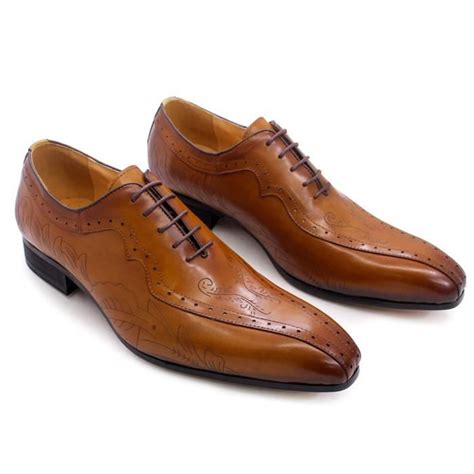 Chaussures Habillées Oxford En Cuir Véritable Marron Noir De Style Italien Chaussures De