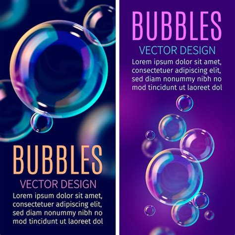 Premium Vector Realistic Water Bubbles Banner Set