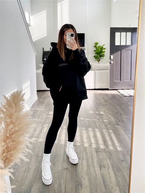 Essentials Fear Of God Black Hoodie Curated On Ltk Hoodie Outfit Casual Hoody Outfits