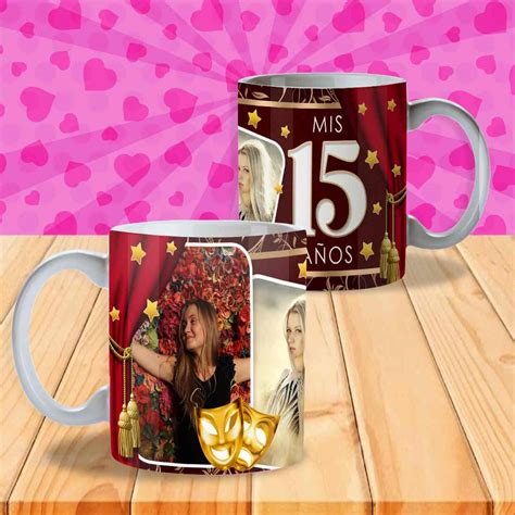 12 Plantillas 15 Años X5 Tazas PLANTILLAS PARA SUBLIMAR