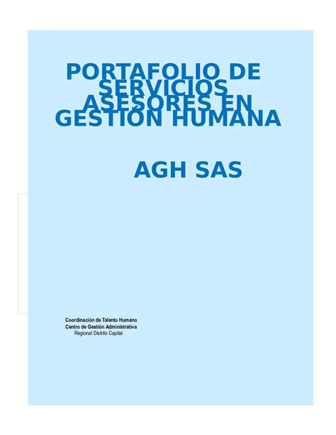 Calam O Portafolio De Productos Y Servicios Agh Sas Para Presentar