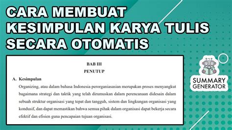 Cara Membuat Kesimpulan Pada Artikel Makalah Dan Skripsi Secara