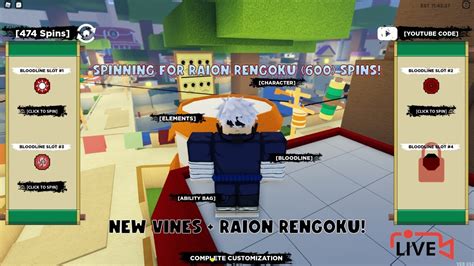 New Raion Rengoku Grinding Vines Bloodline Shindo Life Youtube