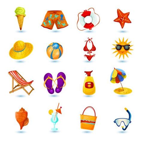 Summer Holidays Icon Set 463044 Vector Art at Vecteezy