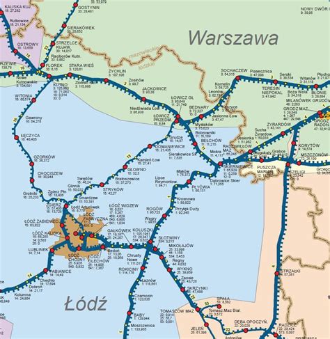 Polska Mapa Linii Kolejowych Pkp Lodz Kup Teraz Na Allegro