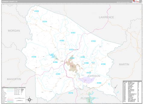 Johnson County, KY Map - Premium