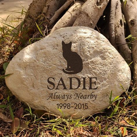 MARYTUMM Personalized Cat Memorial Stone Custom Cat Grave Markers Cat