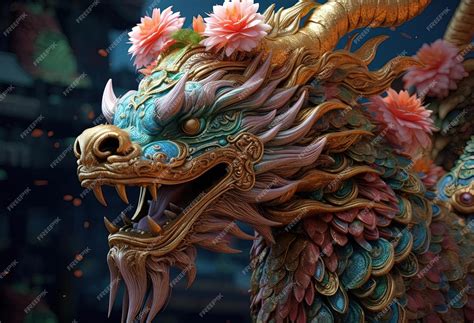 Premium AI Image | a colorful dragon crafted in intricate detail in the ...