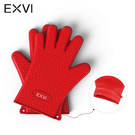 Exvi 1 Pair Food Grade Heat Resistant Thick Silicone Kitchen Oven