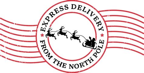 Express Delivery From The North Pole Distressed Christmas Stamp Free