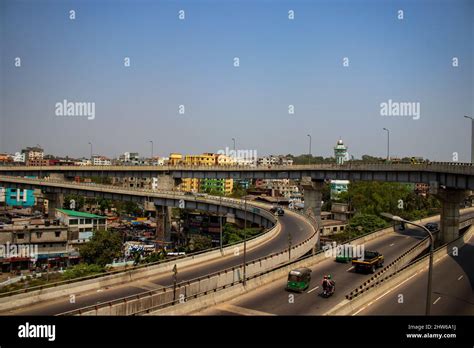 Vue Sur Le Paysage De Akhtaruzzaman Flyover Muradpur Flyover Dans La