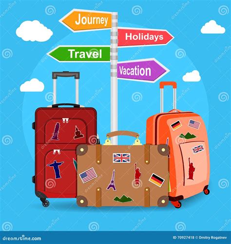 Picture Of Travel Bags Stock Vector Illustration Of Cloud 70927418