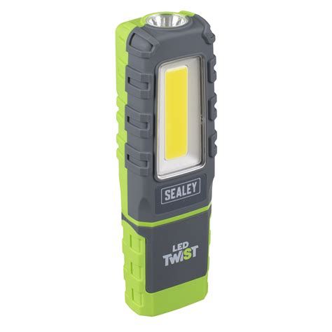 LED Twist Rechargeable Inspection Light 5W COB 1W SMD Green