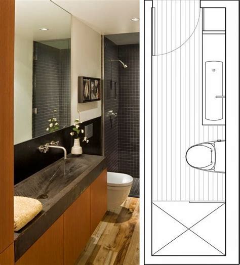 Banheiro Pequeno Estreito Algumas Ideias Narrow Bathroom Designs