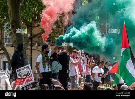 London Uk Th June Protesters Hold Smoke Flares During The