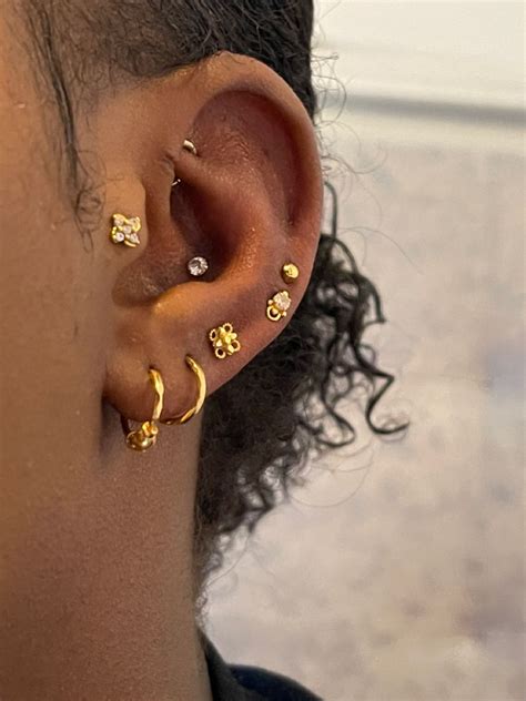 Ct Indian Gold Stack Pretty Ear Piercings Ear Jewelry Earings