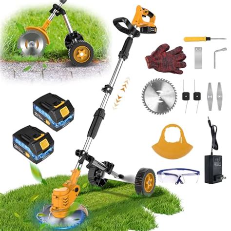 Electric Weed Wacker Cordless Weed Eater Battery Powered 21v 2000mah 4 In 1 Grass Trimmer