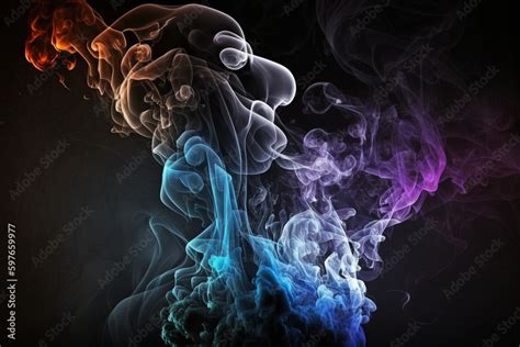 smoke on back background for photoshop Generative AI Stock Illustration ...