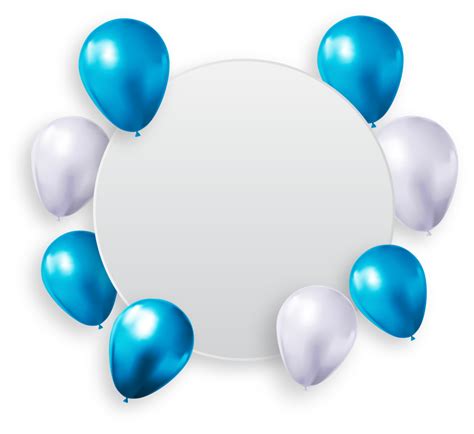 Blue And White Balloons With Empty Circle Frame 11154208 PNG