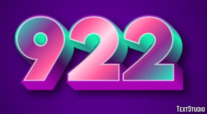 922 Text effect and logo design Number | TextStudio