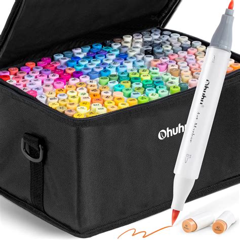 Buy Ohuhu Alcohol Based Brush Markers: Double Tipped Art Marker Set for ...