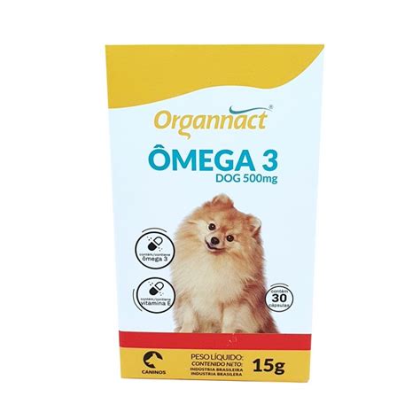 Suplemento Alimentar Ômega 3 Dog 500 Organnact 30 Cápsulas