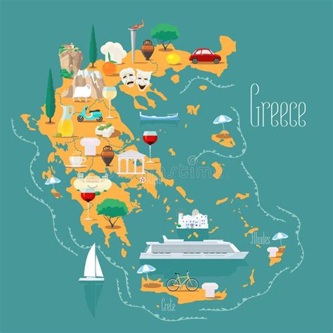 Map of Greece with Islands Vector Illustration, Design Stock Vector ...