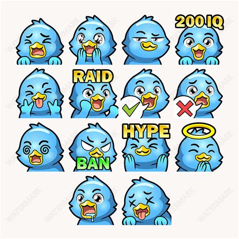 Bird Emotes X 46 For Twitch And Discord Emote Blue Bird Twitch Emote