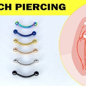 Vertical Clit Hood Piercing VCH Titanium Curved Barbell Piercing For