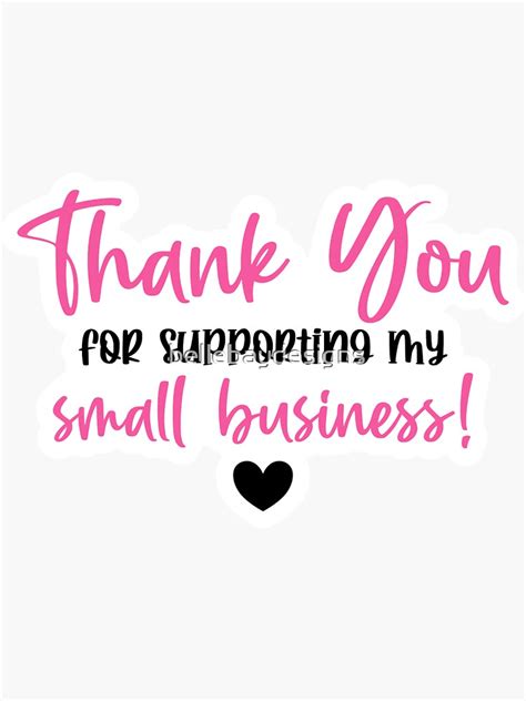 Thank You For Supporting My Small Business Sticker For Sale By