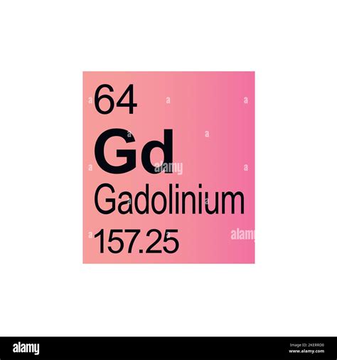 Gadolinium Chemical Element Of Mendeleev Periodic Table On Pink