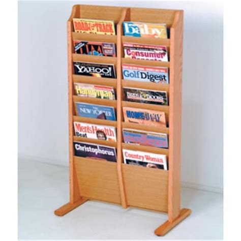 Wooden Mallet Mr Fslo Cascade Free Standing Pocket Magazine Rack