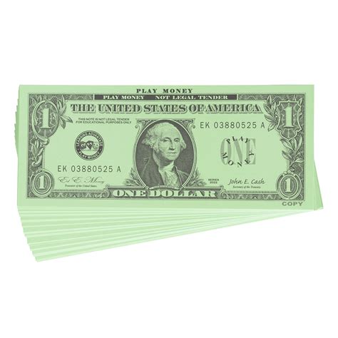 Learning Advantage One Dollar Play Bills 100 1 Paper