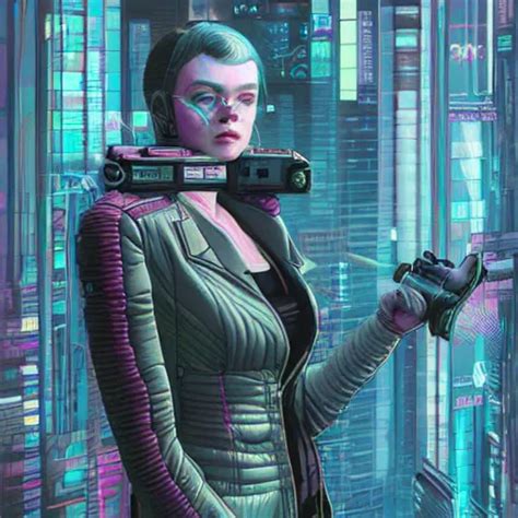 A Striking Hyper Real Illustration Of Cyberpunk Elle Stable Diffusion