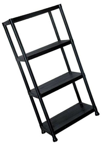 Oypla 4 Tier Black Plastic Heavy Duty Shelving Racking Storage Unit For