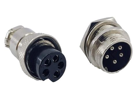 Esc 5 Pin Din Connector Male Female Metal Aviation Plug Socket Adapter