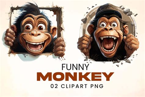 Funny Monkey Clipart Png Graphic by UM Design House · Creative Fabrica